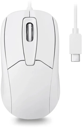 Pelė Perixx Perixx PERIMICE-209 C W, su laidu USB-C Pelė, Scrollrad, baltas