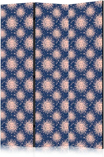 Artgeist Pertvara - Sunny Patterns - Repeating Sun Motif on a Navy Background