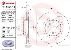 BREMBO 09.A752.11 Brake Disc kaina