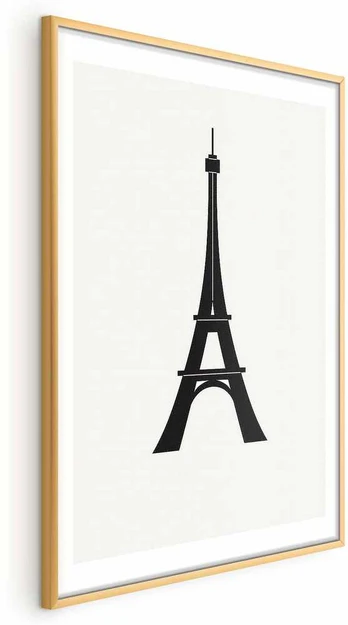Artgeist Plakatas - Eiffel Tower Simple Juodas-and-Baltas Graphic