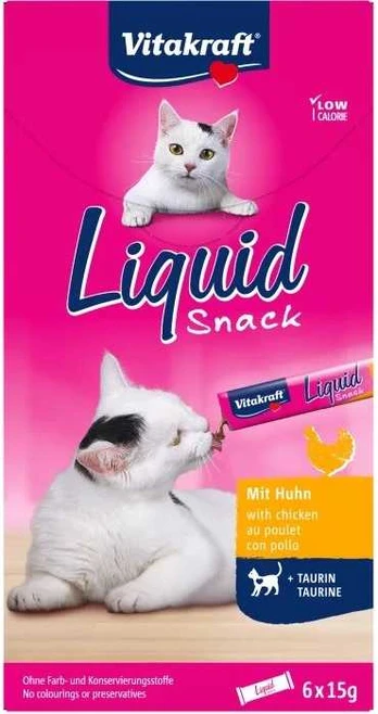VITAKRAFT Liquid Snack Chicken - cat treats - 6 x 15g