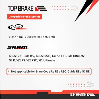Top Brake diskiniai stabdžių kaladėlės dviračiui Avid Elixir 7 Trail/elixir 9 Trail/xo Trail Sram G2, Guide R/rs/rsc Ultimate