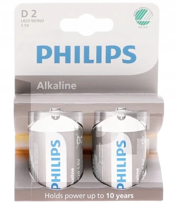 Bateria alkaliczna Philips LR20 2vnt../bl.