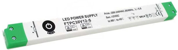 30W LED maitinimo šaltinis, 12V, 2.5A, IP20