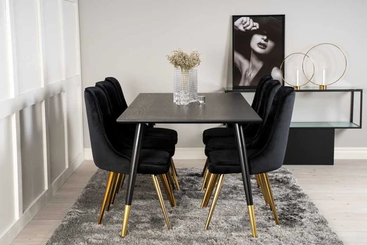Venture Design Valgomasis stalas, Dipp, 180x90 cm, Juodas