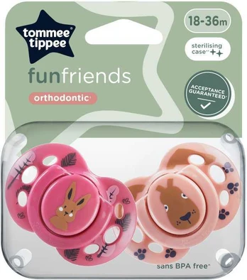 TOMMEE TIPPEE silikoninis čiulptukas FUN 18-36 mėn., 2 vnt., 43340399