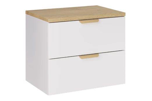 Pakabinama vonios spintelė su stalviršiu Comad Aster White 60 cm, balta