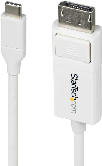 StarTech CDP2DP2MBW 1,9 m DisplayPort USB C adapterio kabelis, baltas