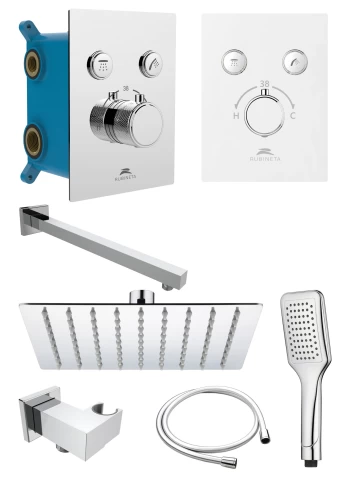 Potinkinė dušo sistema Rubineta THERMO-2F-OLO (SQ) - Chromas