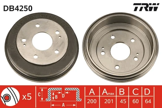 TRW DB4250 Brake drum