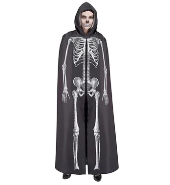 SKELETON HOODED CAPE 145 cm