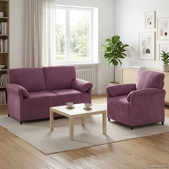 Sofos komplektas 2 vnt. Violetinė Aksomas