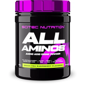 Scitec All Aminos 340 g. - Green Tea Raspberry skonis