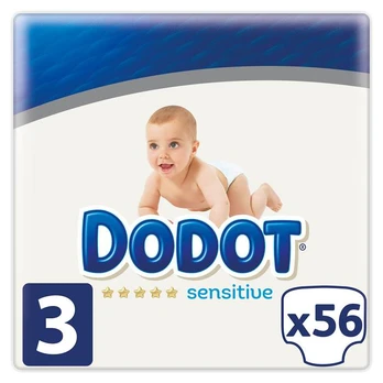 Vienkartinės sauskelnės Sensitive Dodot Dodot Sensitive (56 uds)