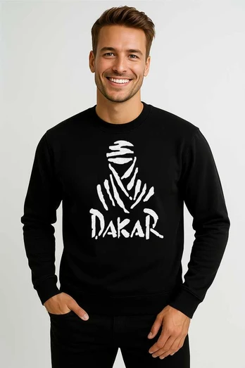Juodas džemperis be gobtuvo Dakar (baltas)