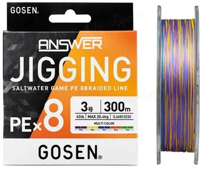 Pintas valas Gosen W8 Answer Jigging PE 300m Multi Color
