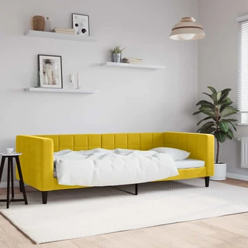 Lova Sofa, geltonos spalvos, 90x200cm, aksomas