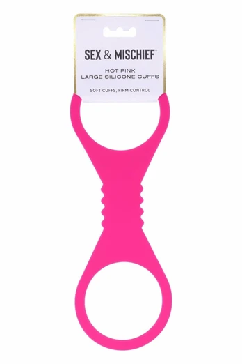 Sportsheets Large Silicone Cuffs Hot Pink - Adjustable & Durable Design