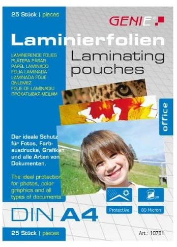 Genie GENIE Laminiertaschen 25 A4 - Folien