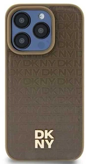 DKNY DKHMP14SPSHRPSW iPhone 14 / 15 / 13 6.1" ruda/ruda hardcase Leather Pattern Metal Logo MagSafe