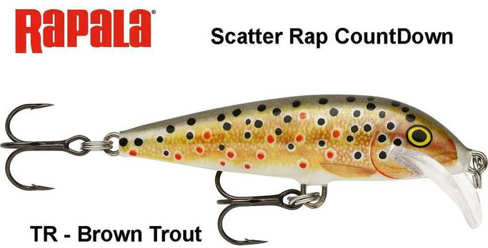 Vobleris Rapala Scatter Rap CountDown Brown Trout