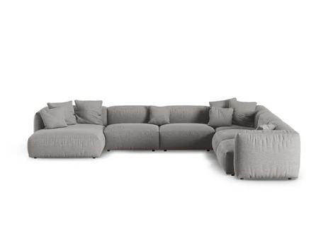 Modular Right Corner Sofa, "Martina", 6 Seats, 420x330x75, Light Grey