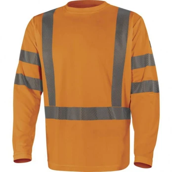 Hi-vis T-shirt long sleeves Cosmos, polyester, orange S, Delta Plus