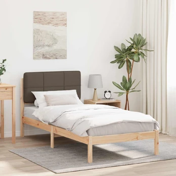 Lovo rėmas su apmuštu galvūgaliu Taupe 100 x 200 cm