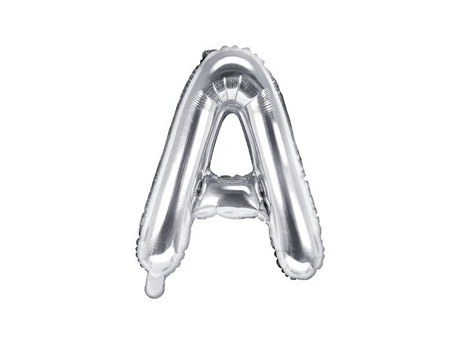 Folinis balionas Raidė "A" 35 cm, sidabrinis
