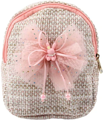 Lean Children's Backpack Braided Bow Bunny Rožinė 21cm 2L