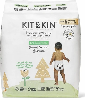 Sauskelnės Kit&Kin 5 dydis (12-17 kg), 20 vnt.