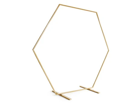 PartyDeco Gold Hexagon backdrop stand, auksinis, 2m