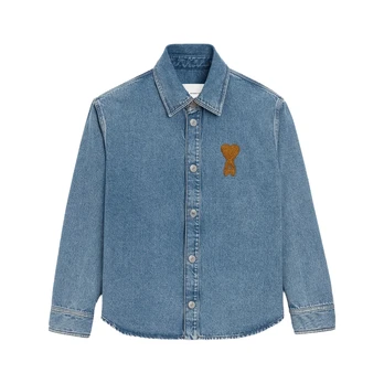 Marškiniai ilgomis rankovėmis, Mėlyna, Overshirt with knitted
