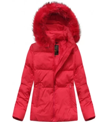 SHORT QUILTED RED JACKET (7694) striukė