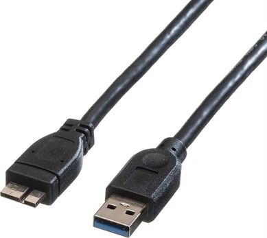 „Roline USB-A“ – „microUSB“ USB laidas, 2 m, juodas (JAB-809445)