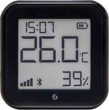 Shelly H&T Gen. 3 Temperatur- & Luftfeuchtigkeitssensor - Temperatur und Luftfeuchtigkeitssensor mit WLAN und Bluetooth - in der Farbe "Matte Juodas"