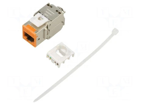 RJ45 module | Keystone | orange,grey | IEEE 802.3at | on cable | 8p8c