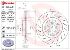 Stabdžių diskas BREMBO 09.B855.51 kaina