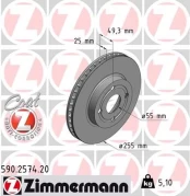 Stabdžių diskas ZIMMERMANN 590.2574.20 kaina