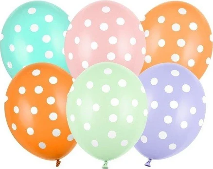 PartyDeco Balionai "Taškeliai" (6vnt)