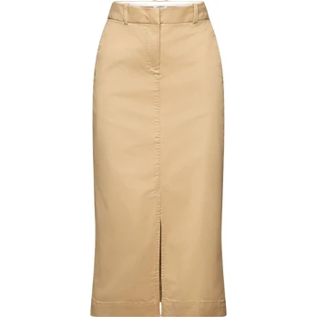 Midi sijonas moterims, Smėlio, SKIRT