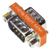 Lindy Mini Gender Changer 9 Way D Male/Male, 9-Pin D, 9-Pin D