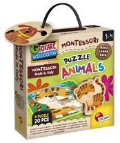 Montessori Wooden puzzle with animals kaina