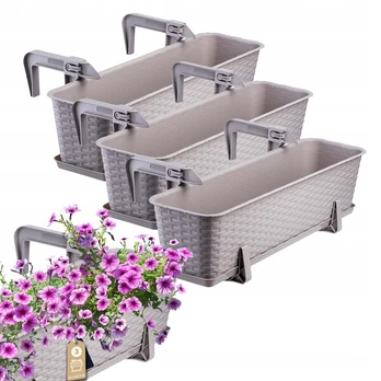 3x Balcony Box 60cm karamelės rankenos