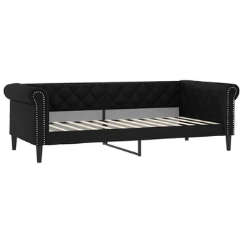 Lova Sofa, juodos spalvos, 90x200cm, dirbtinė oda