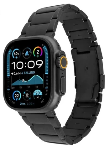 FIXED Titanium Strap pro for Apple Watch 44/45/46/49, Black | Fixed | FIXTST-434-BK