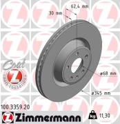Stabdžių diskas ZIMMERMANN 100.3359.20 kaina