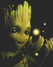Tapyba pagal skaičius. Baby Groot