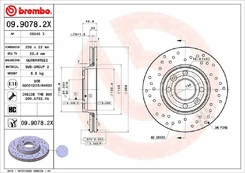 Stabdžių diskas BREMBO 09.9078.2X kaina