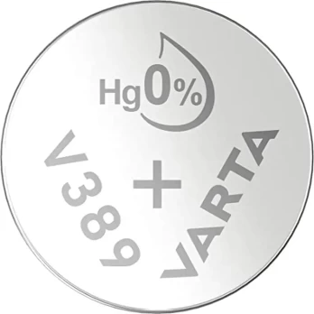 Varta -V389, Vienkartinė baterija, sidabro oksido (S), 1,55 V, 1 vnt., Hg (gyvsidabris), sidabrinė
